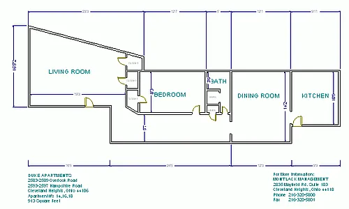 Floor plan 1 Bed 1 Bath