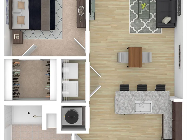 Laurel - 1 Bed, 1 Bath, 683 sq. ft.