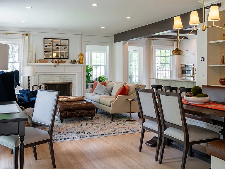 Newly renovated first level includes a new kitchen.