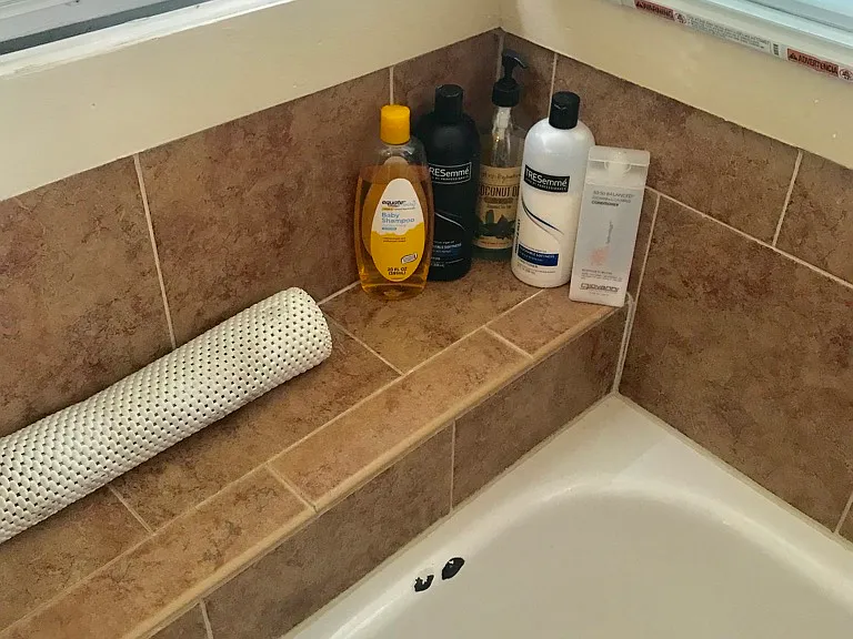 The tub is deep and makes for a super calming soaking experience!