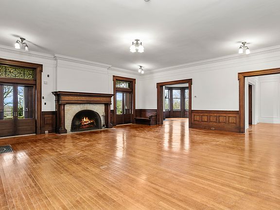 Living Room with Stained Glass Windows