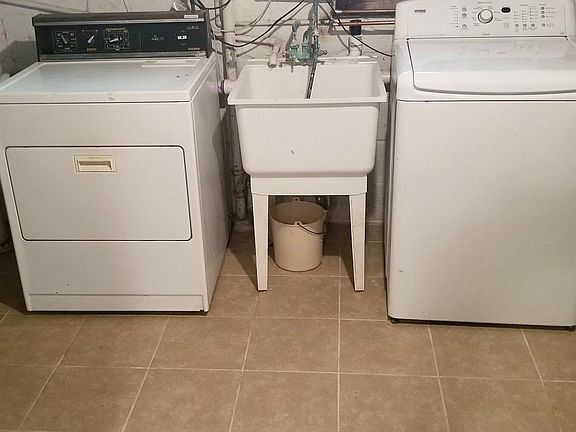 Laundry area in basement