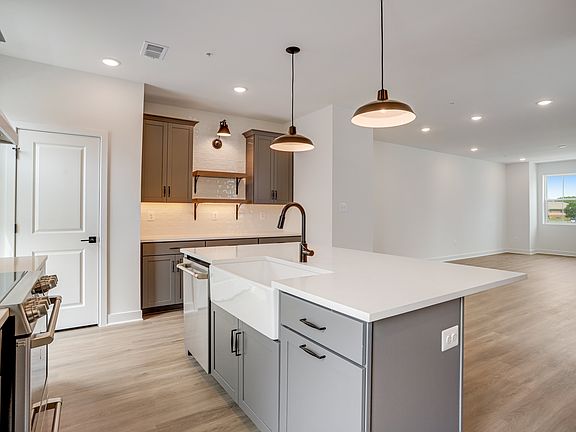 Kitchen with floating shelves