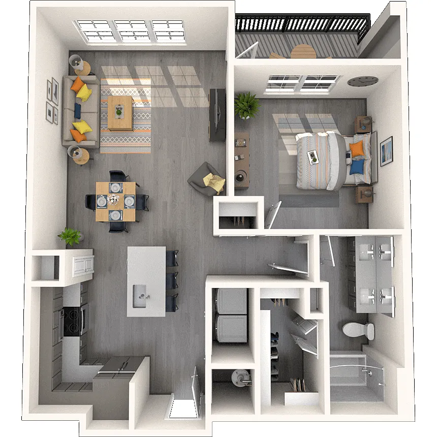 Floor plan A3 1X1 825-846 SF