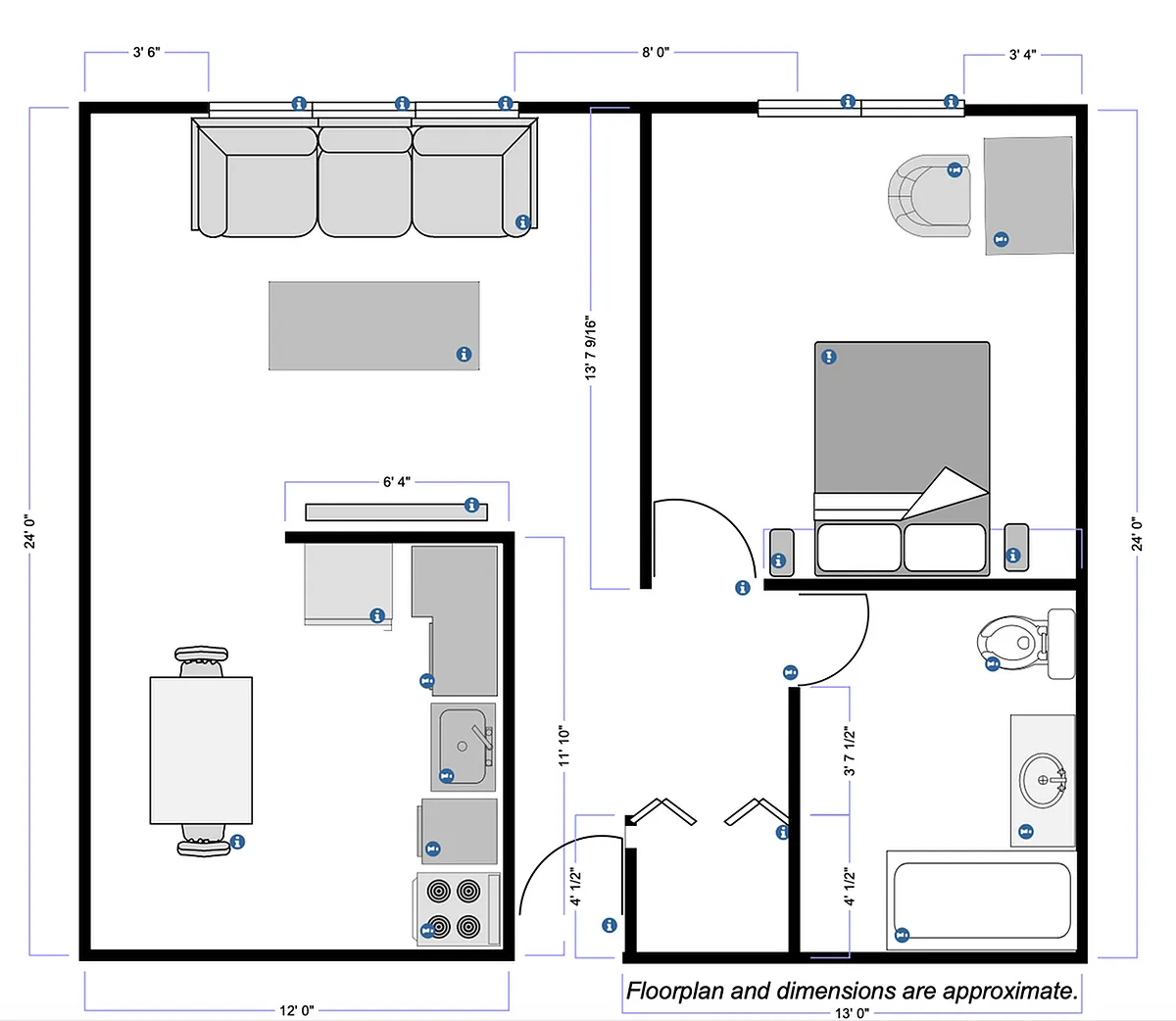 Floor plan 1 Bedroom