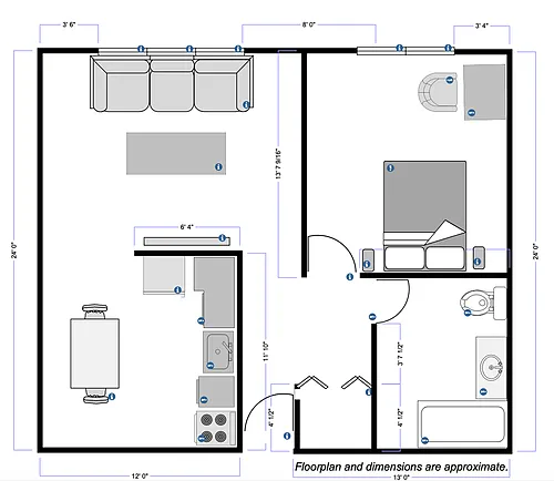 Floor plan 1 Bedroom