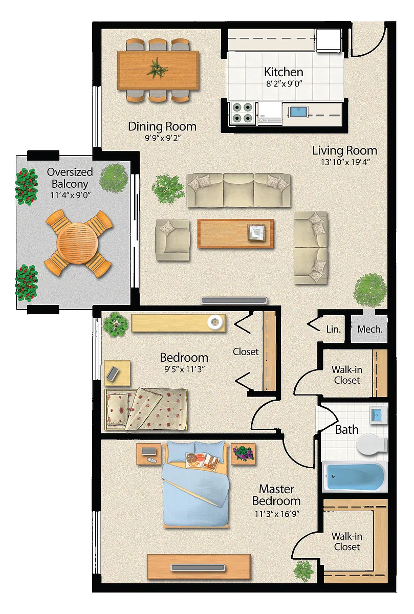 Floor plan 946sq ft