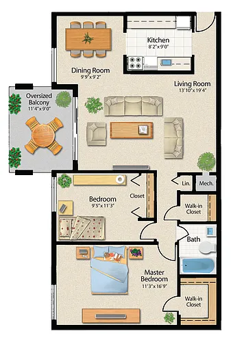 Floor plan 946sq ft