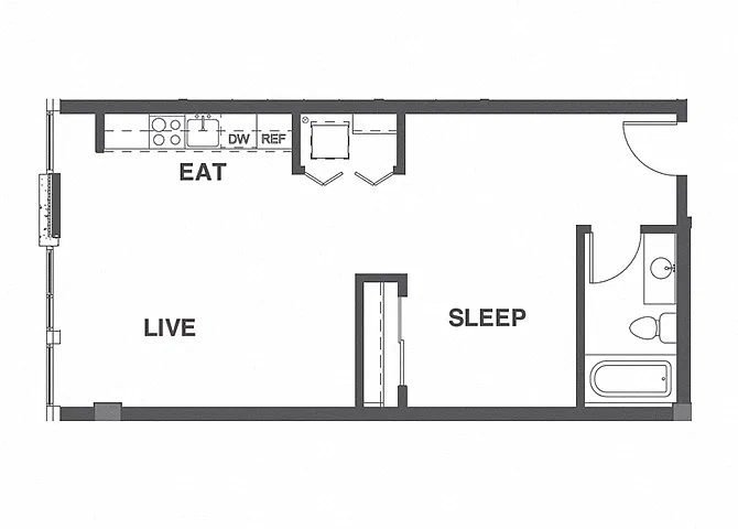 Floor plan 1X1 D