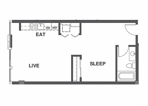 Floor plan 1X1 D