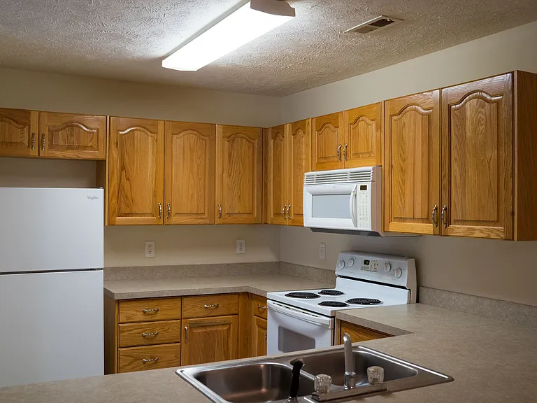 Enjoy wood style cabinetry in the kitchen at Karen Lake