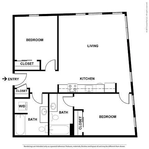 Floor plan Two Bedroom Two Bath - 941