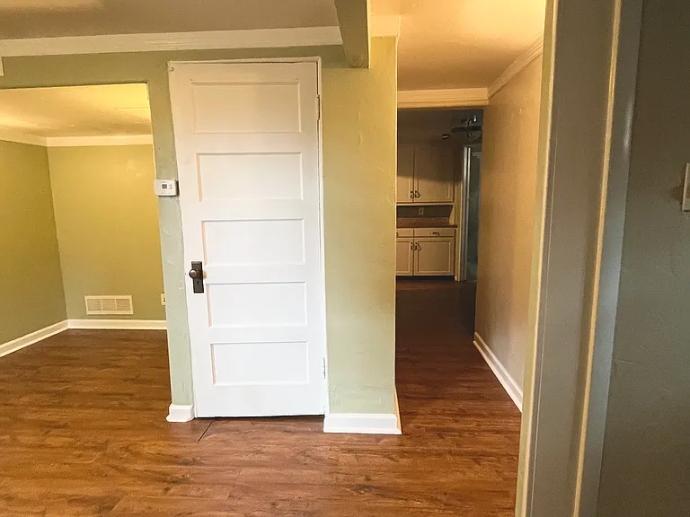 Living Room with Hallway to Kitchen View