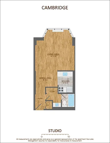Floor plan Studio w/ Bay Window