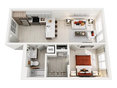 Floor plan 1x1 Traditional ZE