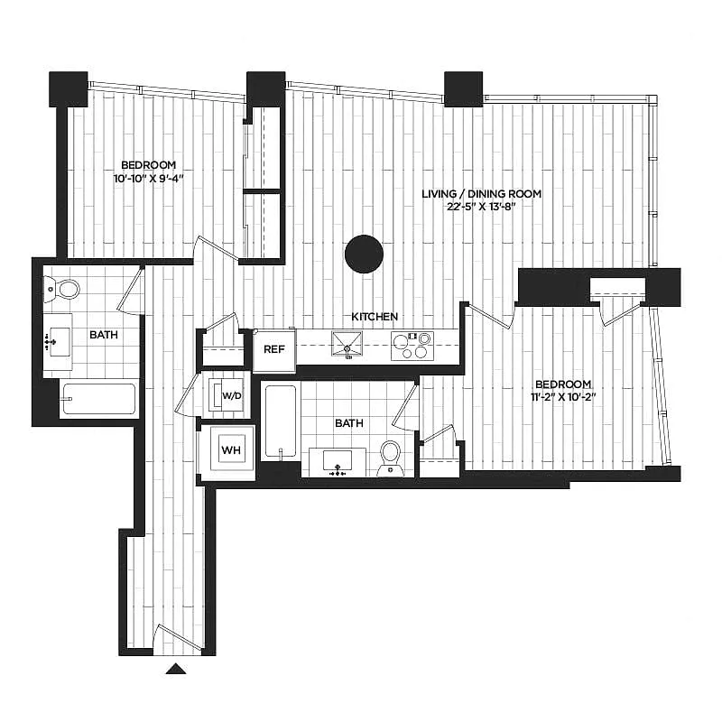 Floor plan 2 Bed - 2 Bath | B05