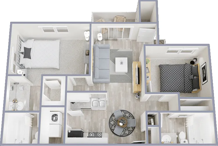 2 Bed Upstairs Floorplan Diagram