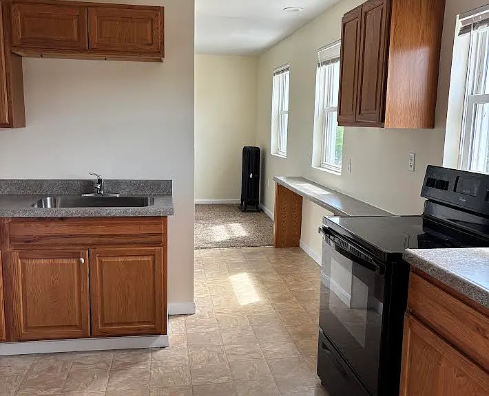 Kitchen and into living room