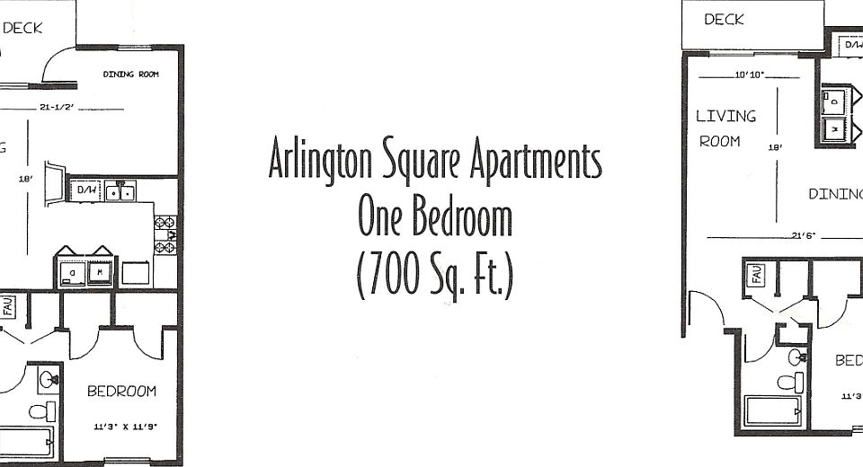 Arlington Square 1 Bedroom Floorplans