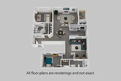 Floor plan 1417 sq ft - 2 Bed and Den