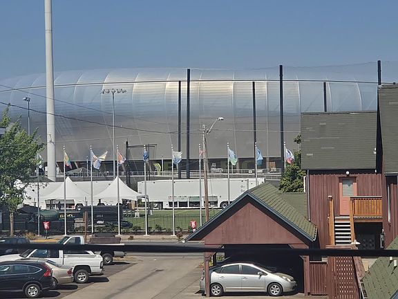 Directly next to Hayward field and sport fields.