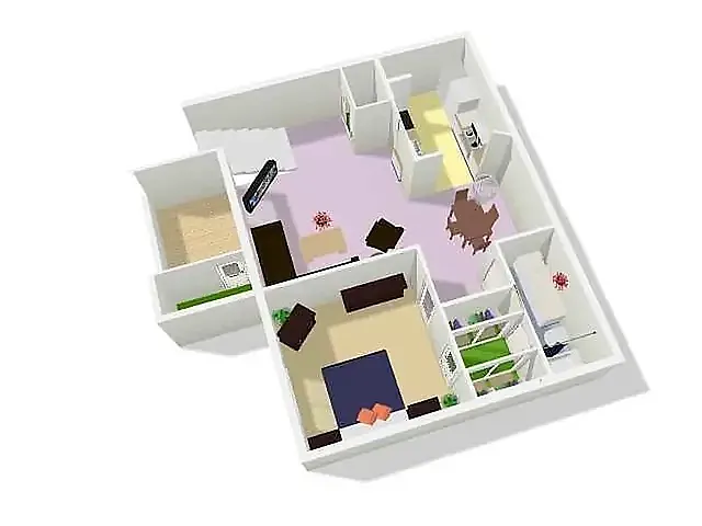 Floor plan 114 Fully Furnished 1 Bed 1 Bath