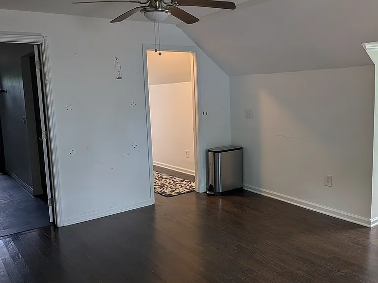 Upstairs main room with minisplit and bathroom