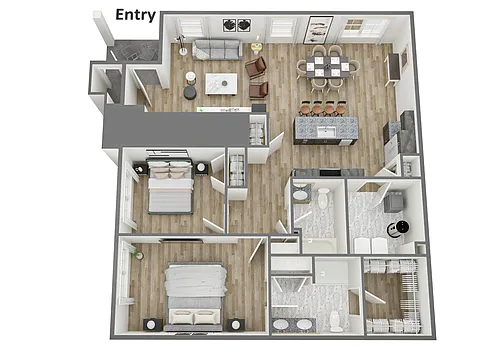 Floor plan Hawthorne Corner Unit 1st Floor Courtyard