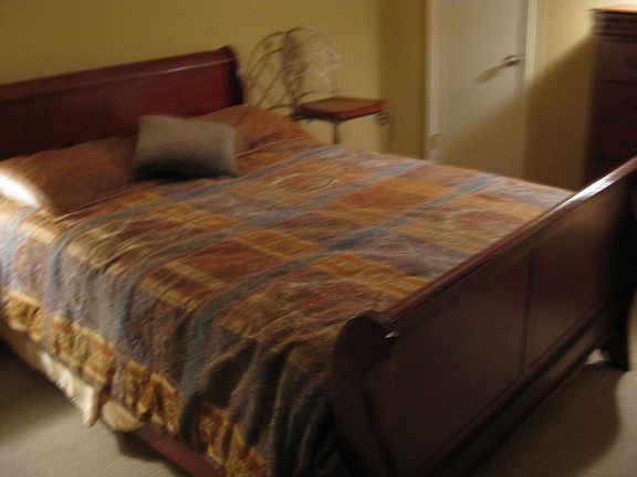 Sleigh bed included