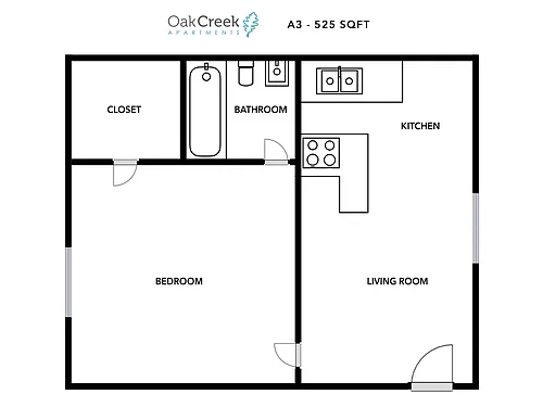 Floor plan 1 bedroom 1 bath