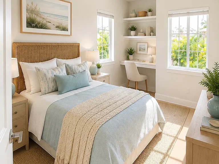Upstairs bedroom. Virtual staging - no furniture included.