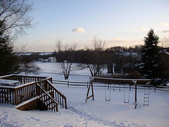 Backyard with fenced portion, invisible fence for dogs