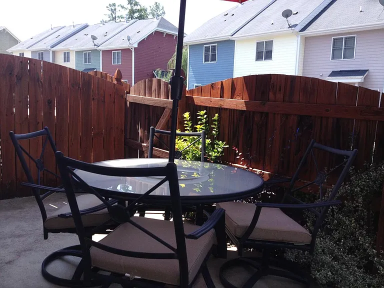 Fenced in patio
