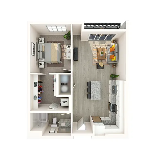 Floor plan 1 Bed/1 Bath