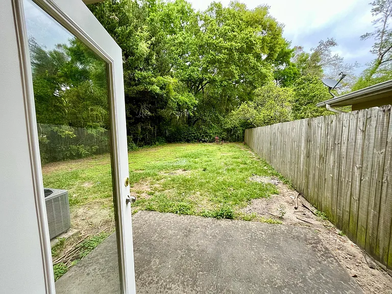 Fenced in backyard
