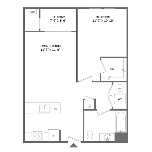 Floor plan 1Bedroom 1Bath