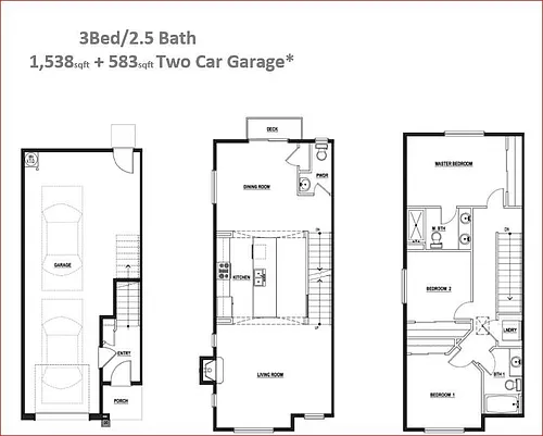 Floor plan 3x2 with Tandem Garage