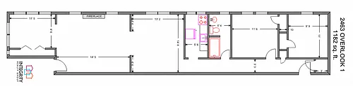 Floor plan Overlook 2459 & 63 1 Bedroom 1 Bath