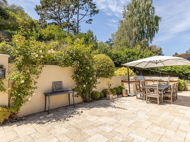 Terrace off the dining room is connected to living room terrace, what a great entertaining home