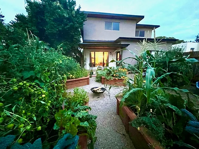Main house and front garden beds