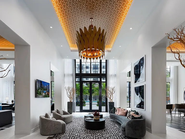 Our well-appointed clubroom is complete with lounge seating and ample entertainment options.