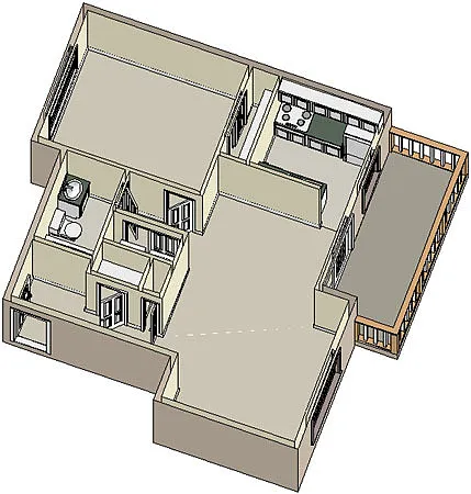 Floor plan One Bedroom w/laundry