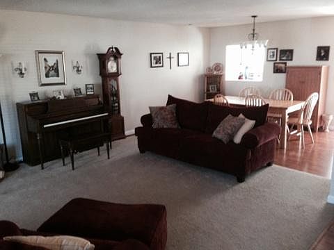 Living room and dining room