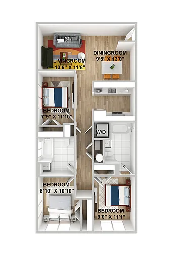 Floor plan 3B_2B_cGold