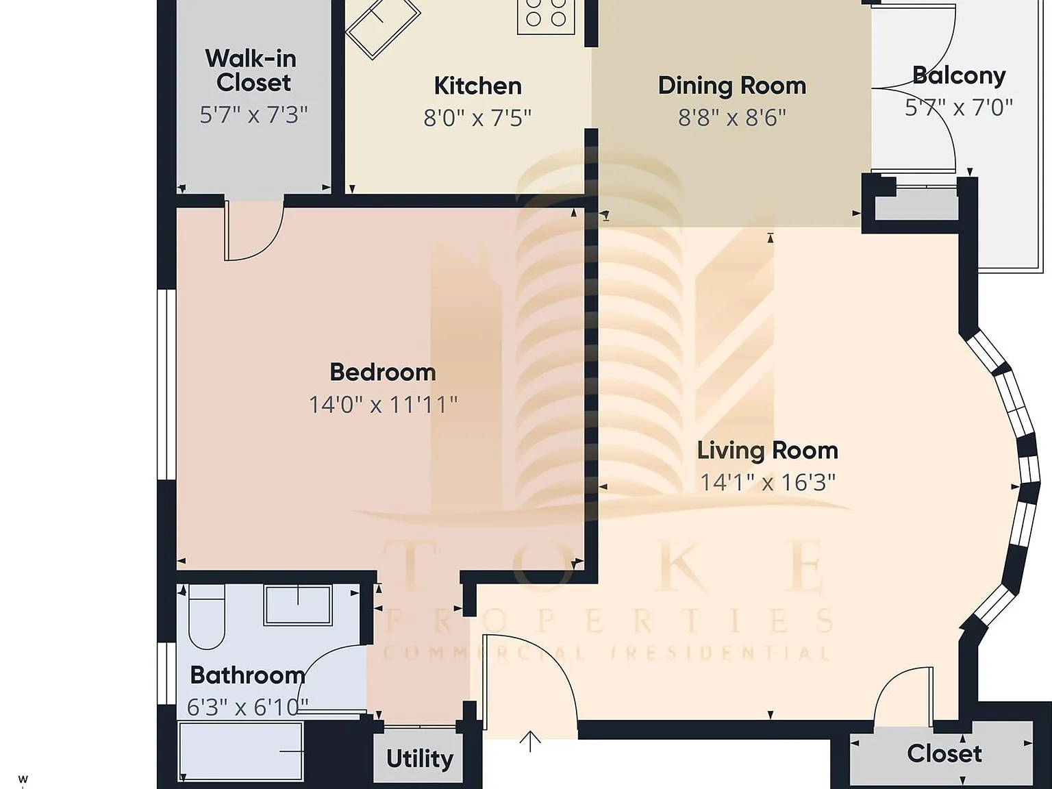 1 bed, 1.0 bath, 720 sqft, $1,250 — Photo 2