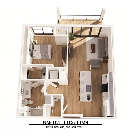 Floor plan B5-1 1X1