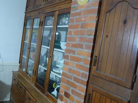 Built-in oak cabinets