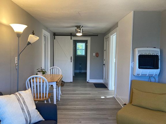 Living area looking toward bathroom