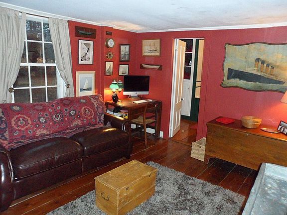 Study with leather sleeper sofa 