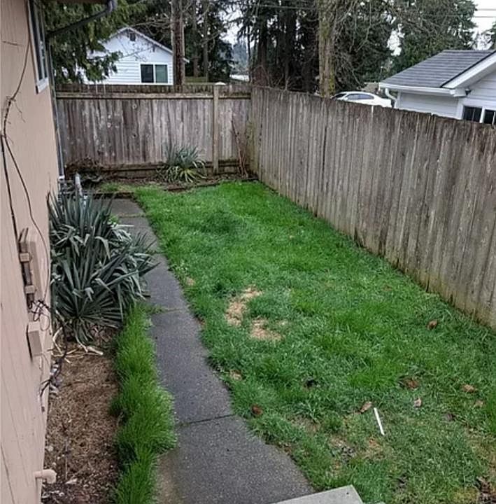 Fully fenced backyard